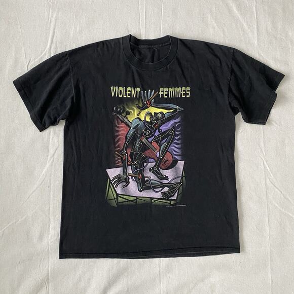 Vintage 90s Violent Femmes Add It Up 1994 Tour T Shirt L Black Nirvana Pixies - Picture 1 of 5
